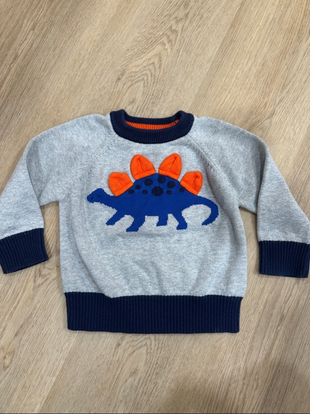 Cat & Jack Grey Sweater with Blue and Orange Dino